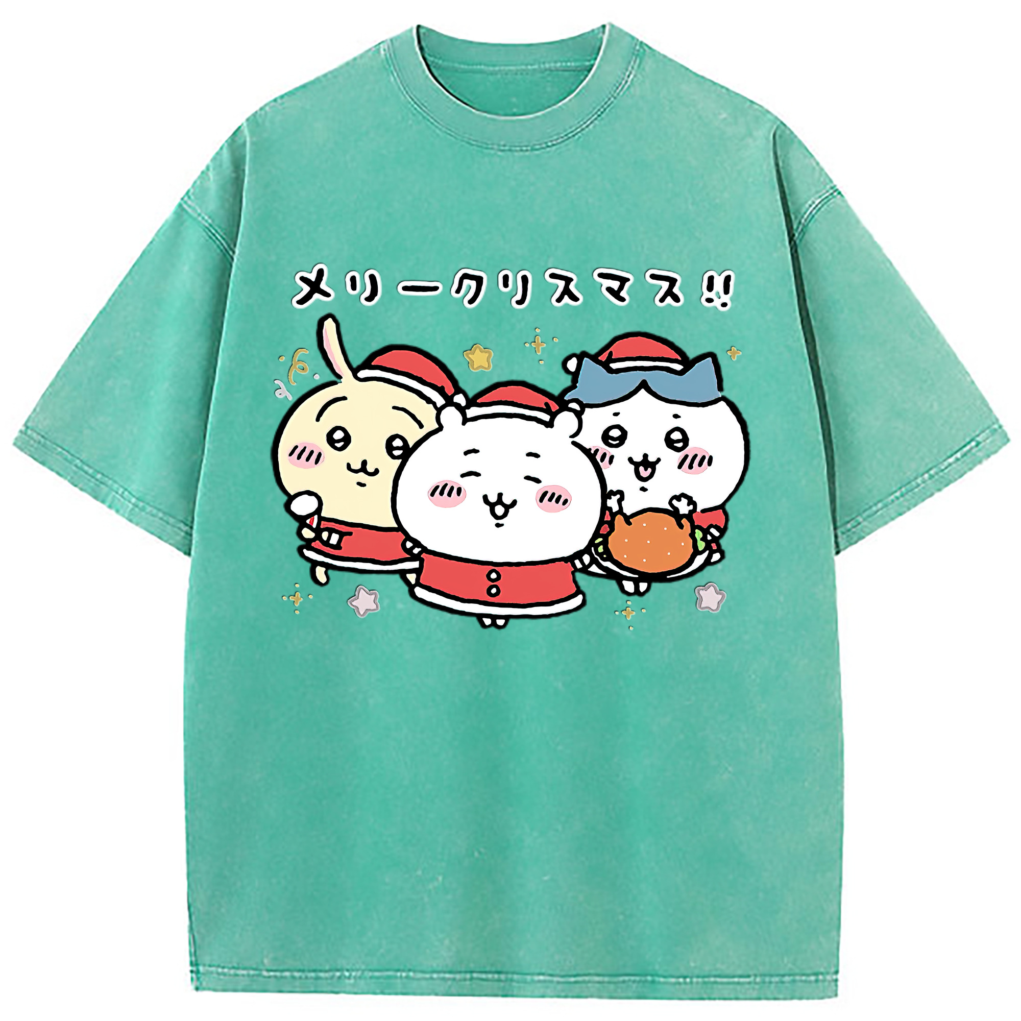 （画像用） ちいかわ ハチワレ Chii-kawa hachiware 綿100% ヴィンテージ風 半袖Tシャツ（フロントプリント）